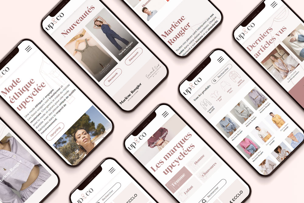 Maquettes mobile site Up and Co